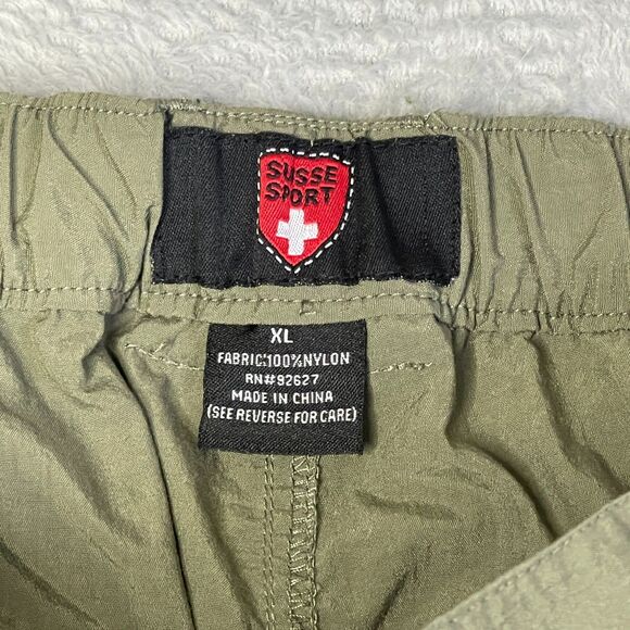 Suisse Sport Convertible Cargo Pants Mens XL Green Nylon Lightweight Hiking Trek - Picture 7 of 15